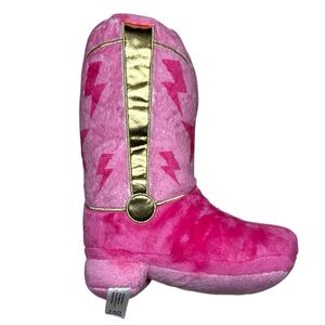 FAO Schwarz Pink Plush Cowboy Boot